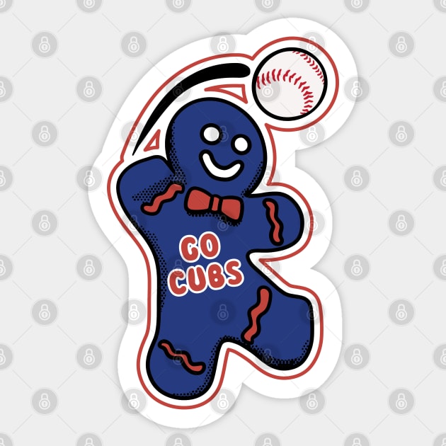 Chicago Cubs Gingerbread Man Sticker by Rad Love